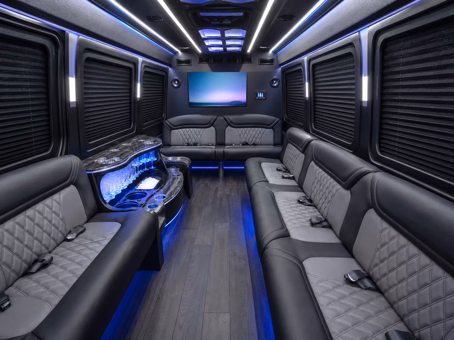 citrus heights 50 passenger party bus interior